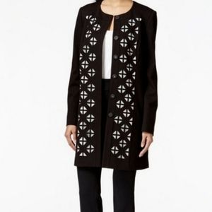 Black Ponte Collarless Blazer Jacket - Laundry Shelli Segal